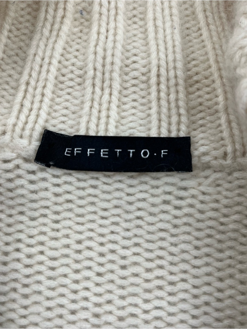 Effetto.F 100% Cashmere Cream Brown Full Zip Sweater Women’s M 8 - Picture 6 of 9